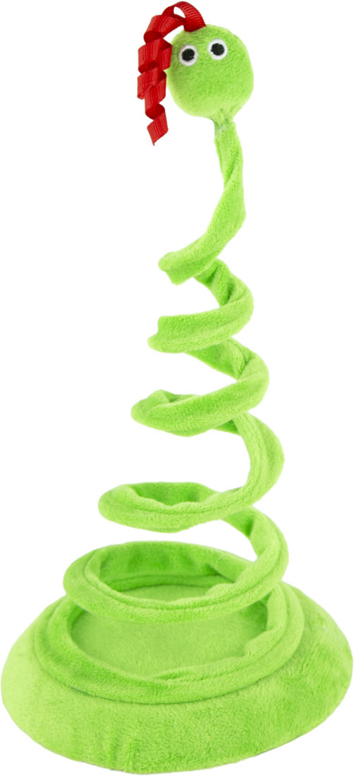 Play On Green Spring Snake Cat Toy