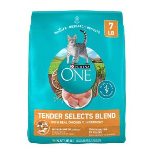 Purina ONE Natural Dry Cat Food, Tender Selects Blend With Real Chicken - 7 Pound Bag