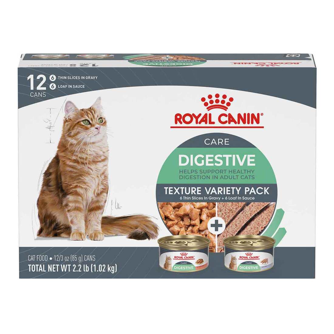Royal Canin® Feline Care Nutrition Digestive Care Wet Cat Food, Variety Pack, 12 Pack, 3 Ounce Cans