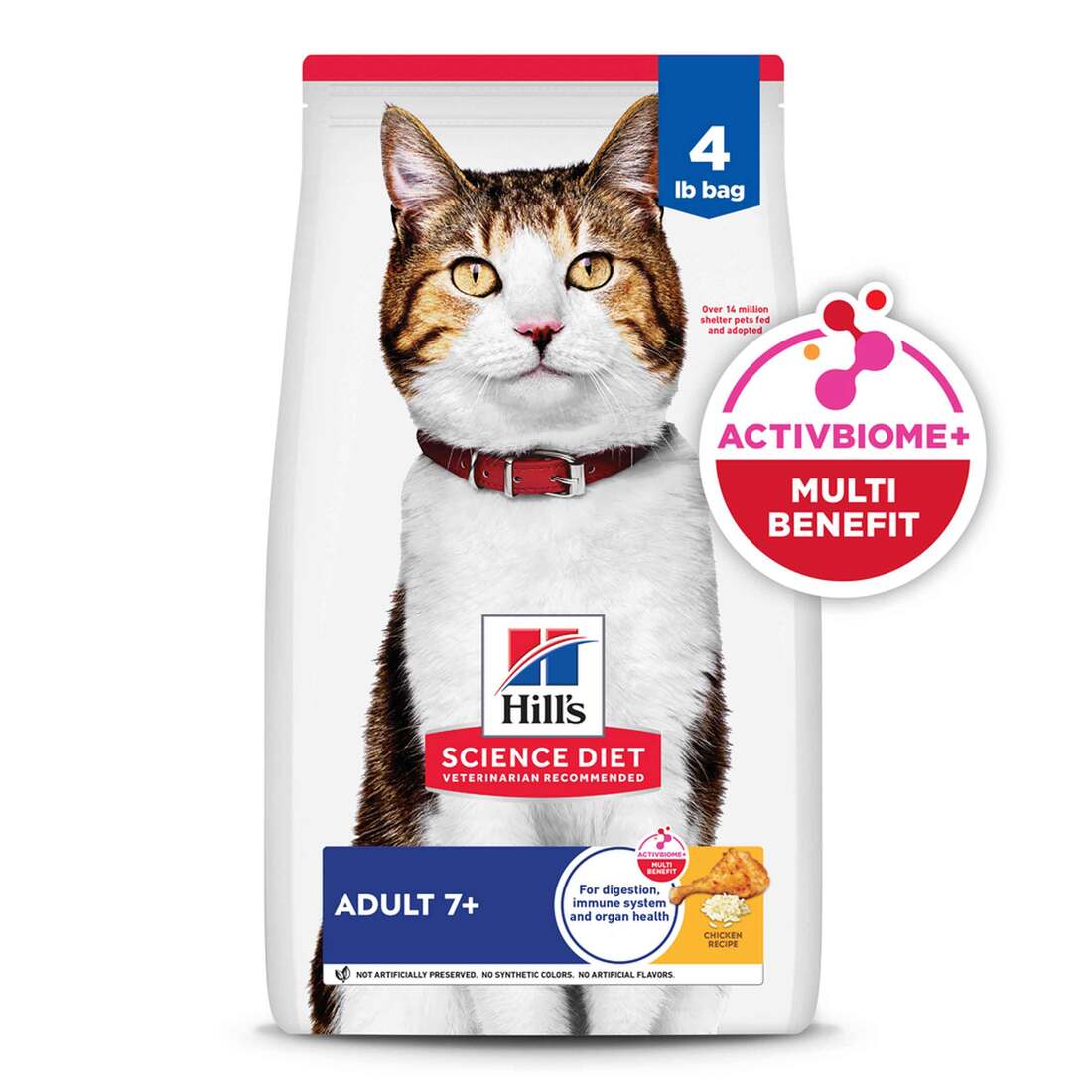 Hill's Science Diet Senior 7+ Chicken Recipe Dry Cat Food, 4 Pound Bag