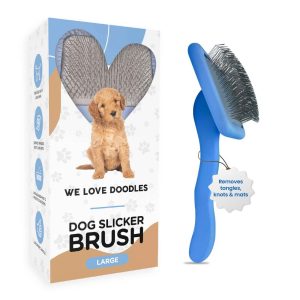 We Love Doodles Slicker Brush for Dogs, Blue, Large