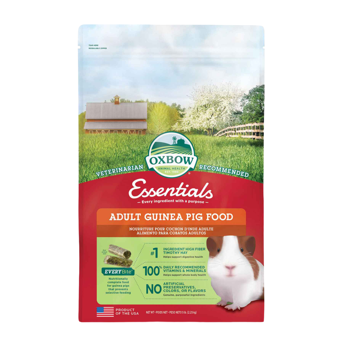 Oxbow Essentials Adult Guinea Pig Food, 5 Pounds