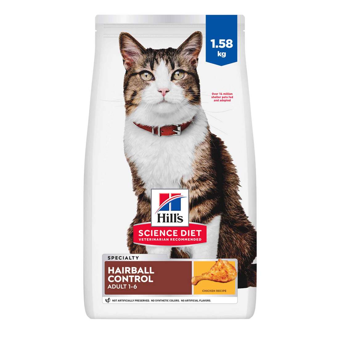 Hill's Science Diet Adult Hairball Control Chicken Recipe Dry Cat Food, 3.5 Pound Bag