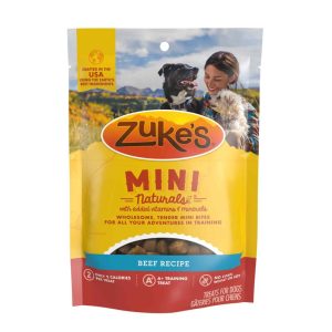 Zuke's Mini Naturals Dog Treats, Beef, 6 Ounce Resealable Pouch​