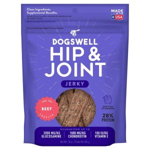 Dogswell Hip and Joints Jerky Dog Treats, Beef, 10 Ounces
