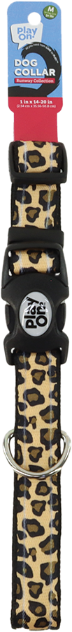 Play On Puffy Dog Collar, Leopard Print - Image 3