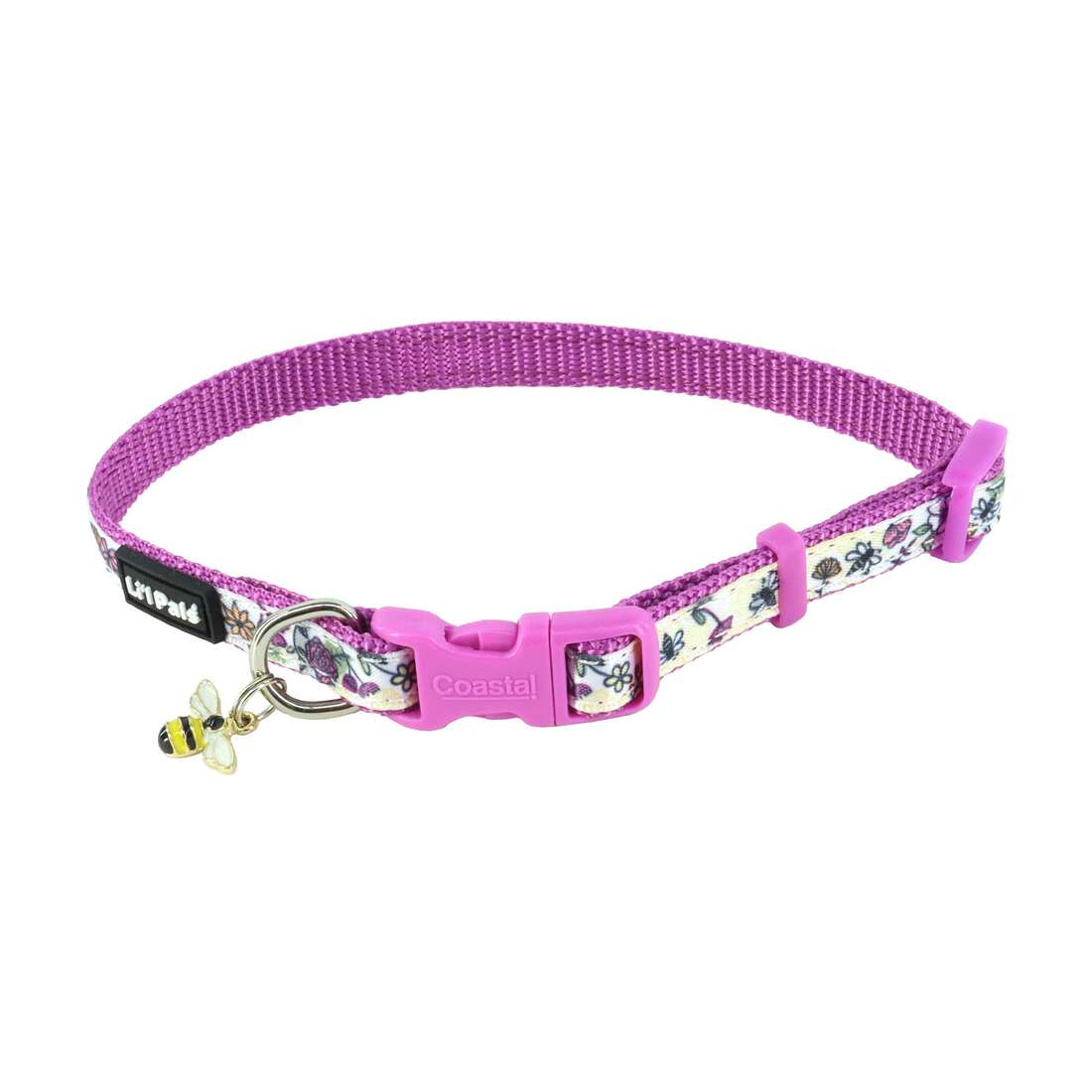 Li'l Pals® by Coastal® Charming Ribbon Overlay Dog Collar, Li'l Bumble Bees