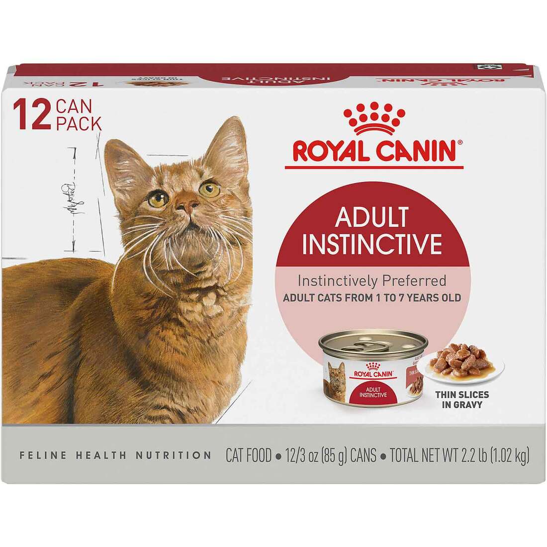 Royal Canin? Feline Health Nutrition? Wet Cat Food, Adult Instinctive Thin Slices in Gravy (12), 3 O