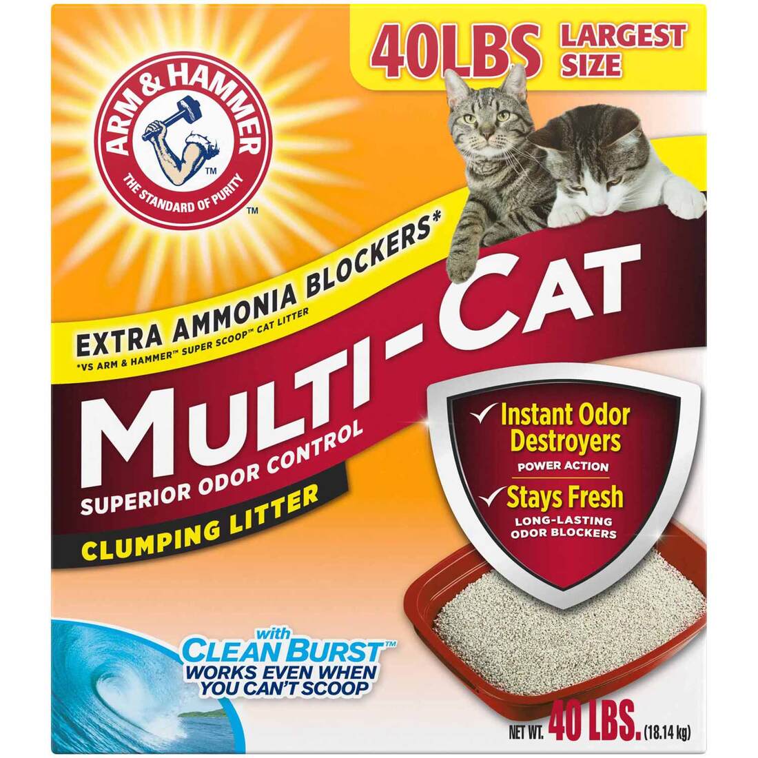 Arm & Hammer Multi-Cat Litter, 40 Pounds