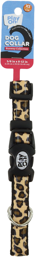 Play On Puffy Dog Collar, Leopard Print