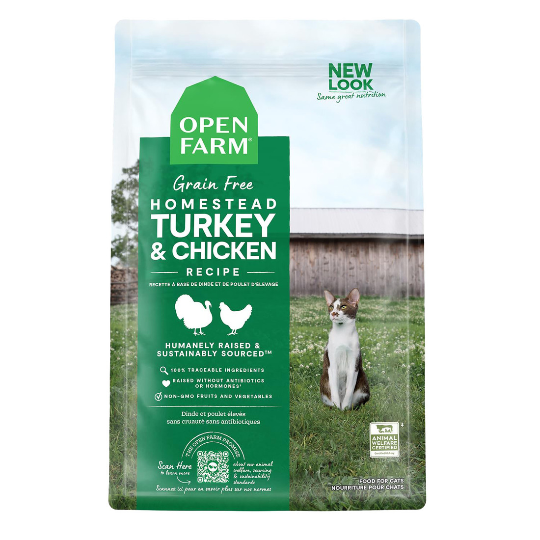Open Farm Homestead Turkey and Chicken Dry Cat Food, 8 Pounds