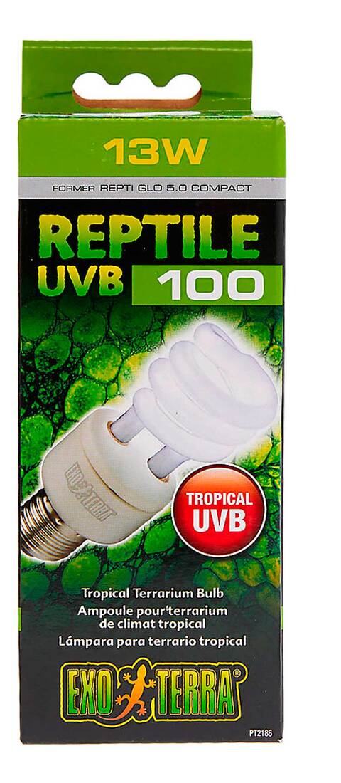 Exo Terra Reptile UVB 100 Tropical UVB Bulb, 13 Watt