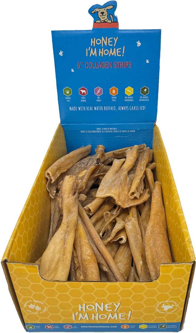 Honey I'm Home Dog Chew Honey Coated Water Buffalo Collagen Strip