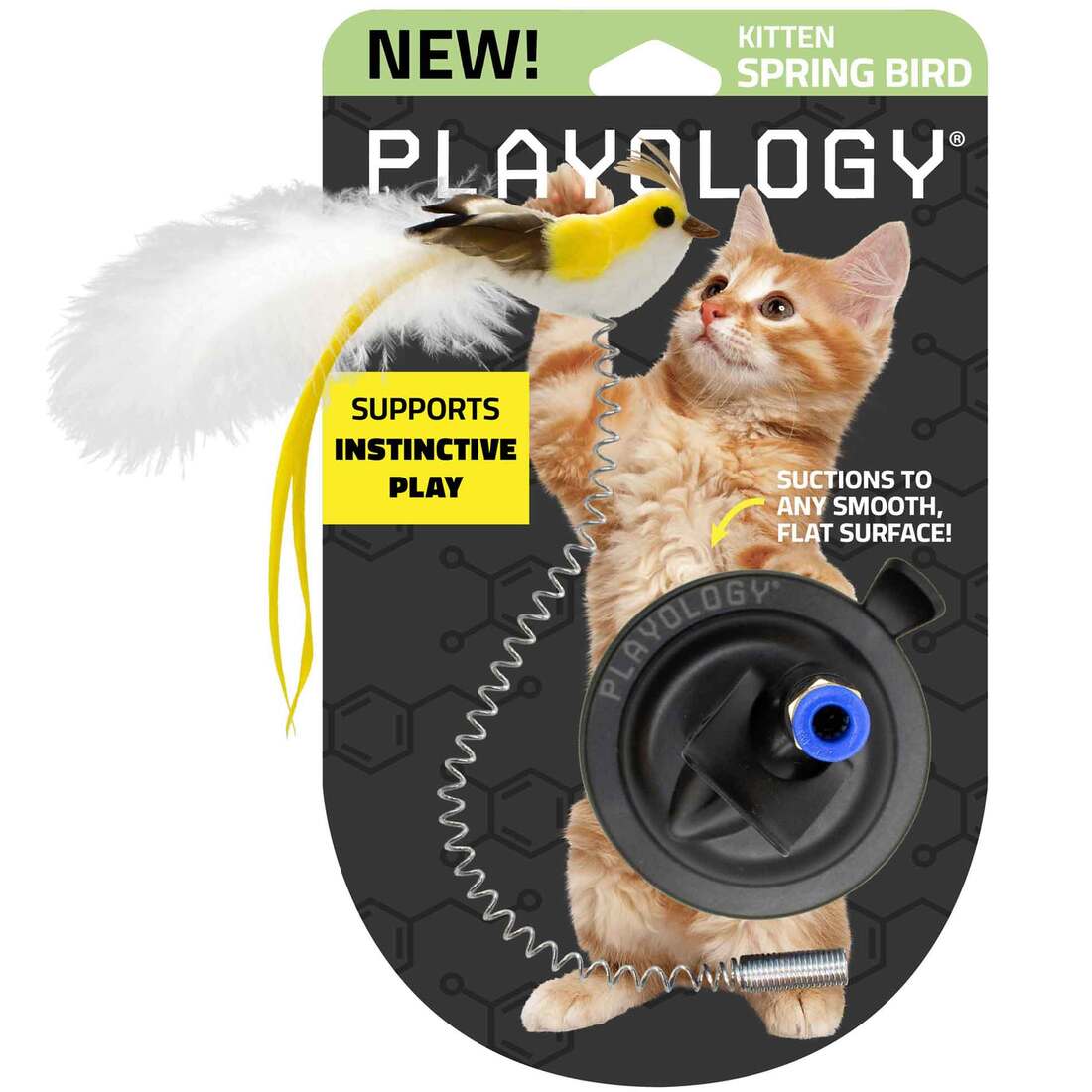 Playology Suction Cup Spring Bird Cat Toy