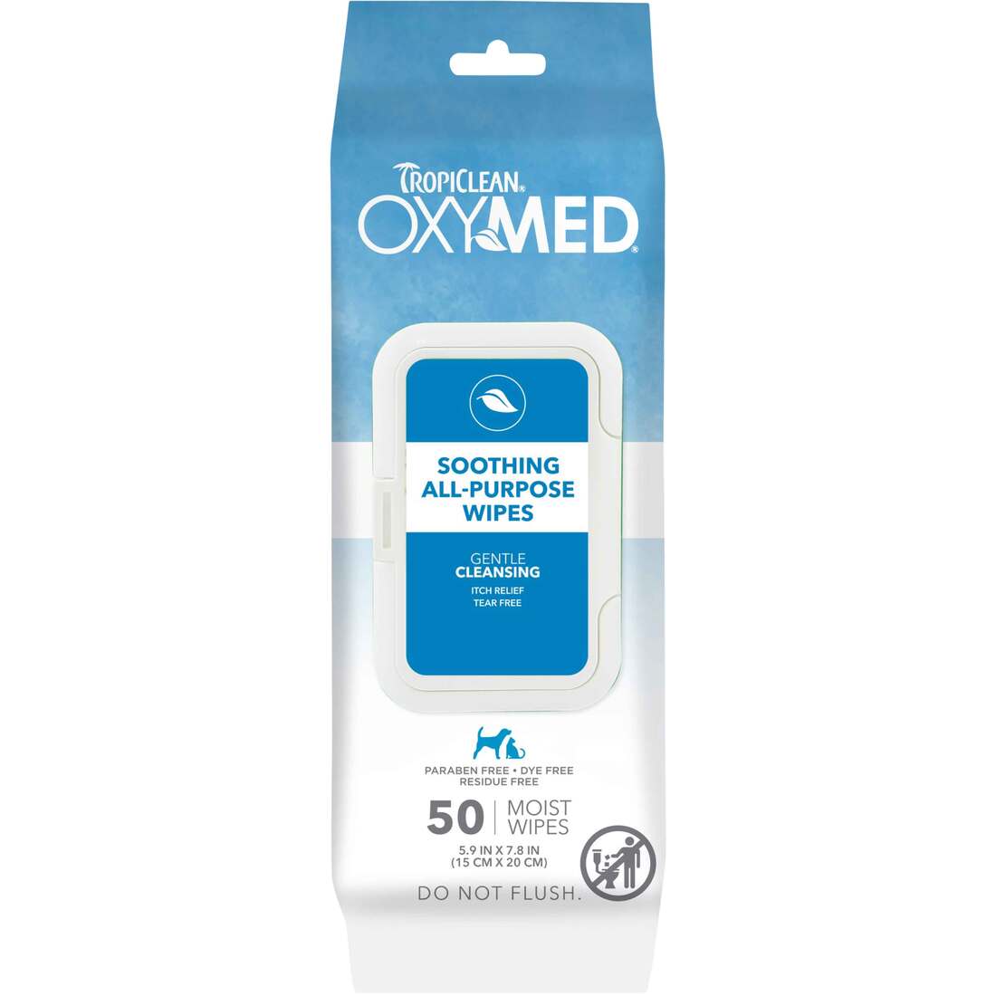 TropiClean OxyMed Soothing Relief Wipes for Pets, 50 Count