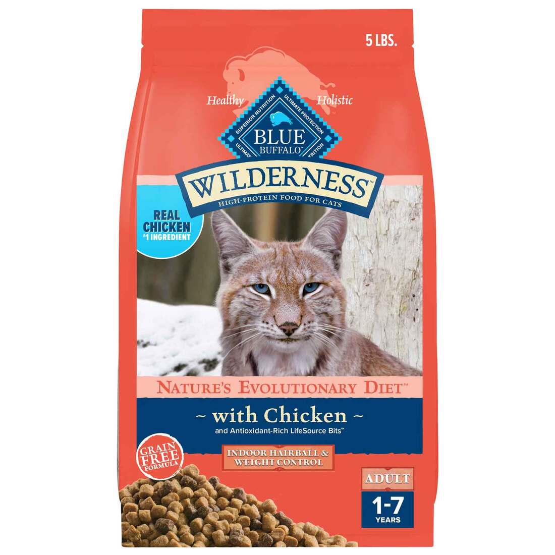 Blue Wilderness Cat Food, Grain-Free Indoor Weight Control + Hairball Chicken - Image 2