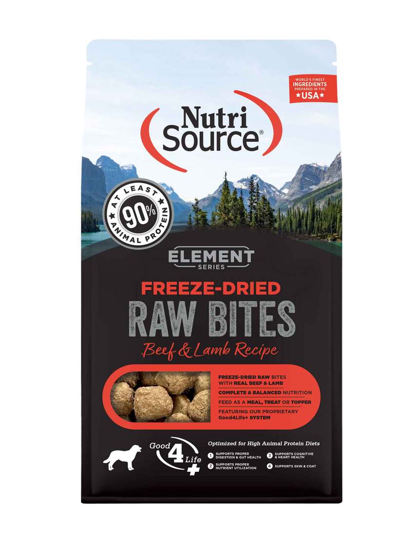 Nutrisource Freeze Dried Dry Dog Food, Element Raw Bites Beef and Lamb