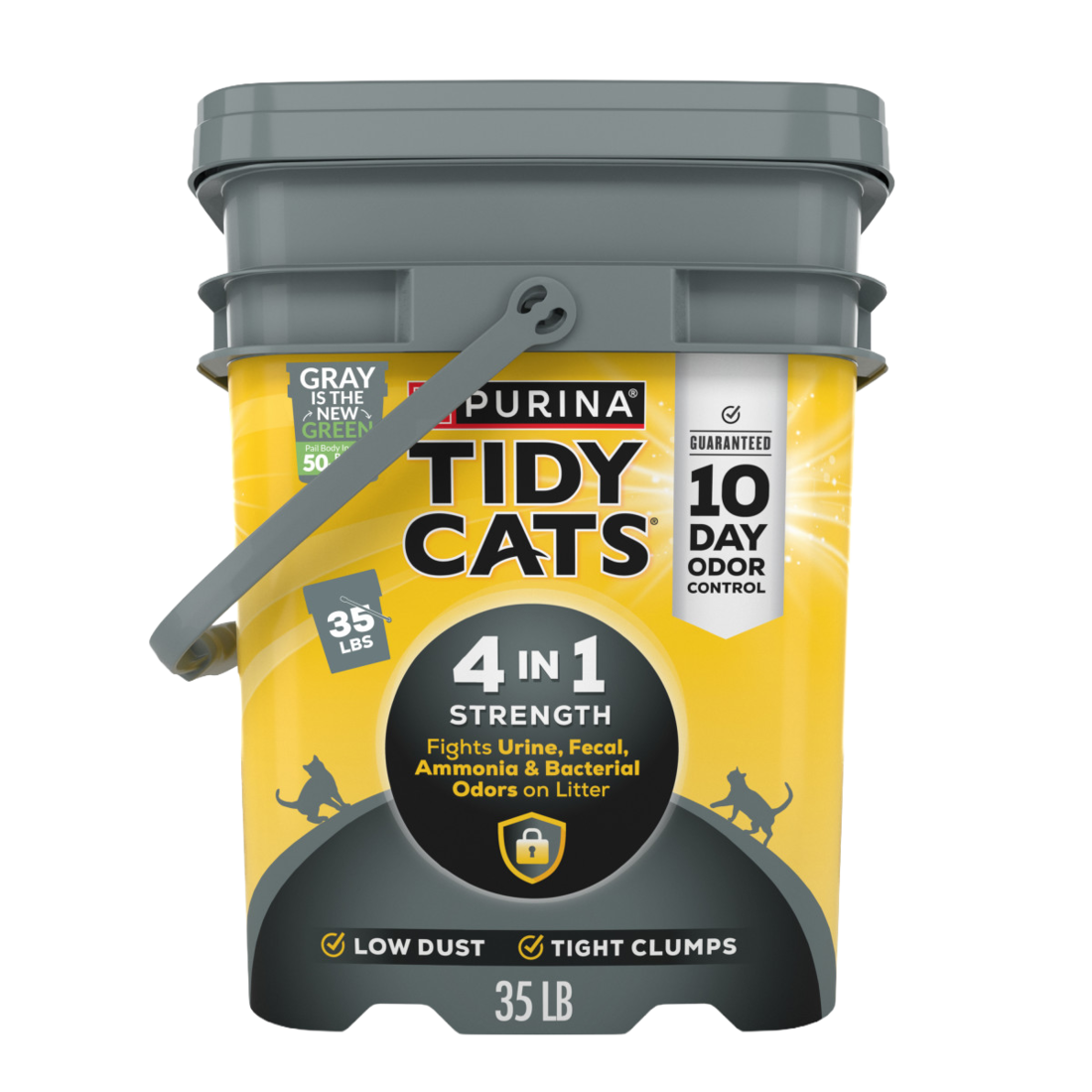 Purina Tidy Cats Clumping Cat Litter, 4-in-1 Strength Multi Cat Litter - 35 Pound Pail