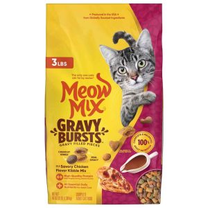 Meow Mix Gravy Bursts Dry Cat Food, Savory Chicken Flavors