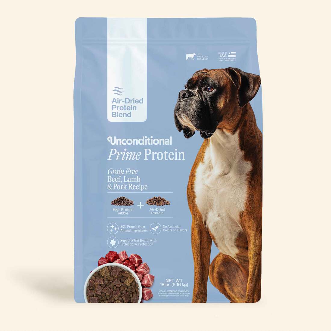 Unconditional Prime Protein Beef Air Dried Dog Food - Image 2