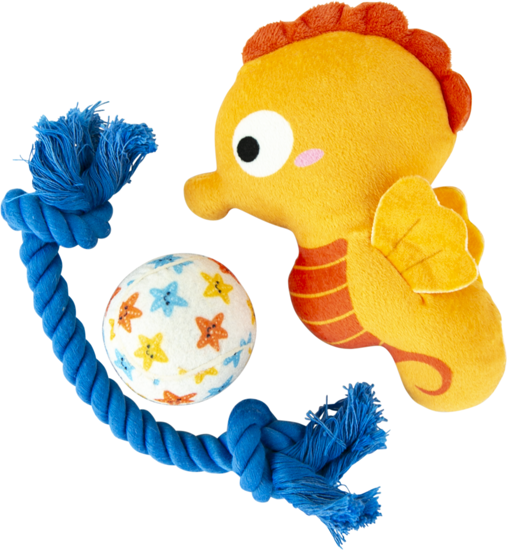Play On Seahorse Dog Toy Grab Bag