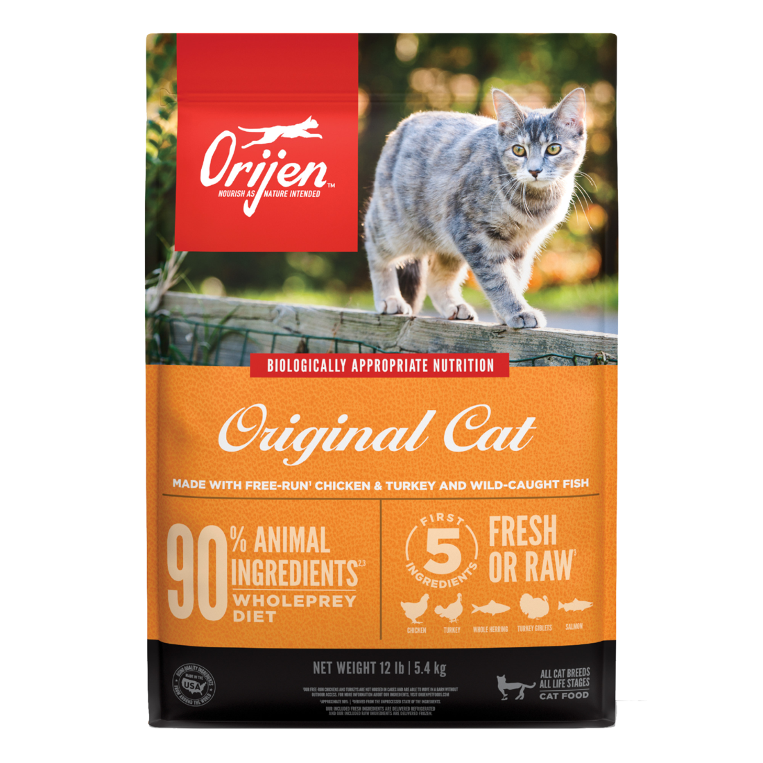ORIJEN? Dry Cat Food for Cats & Kittens, Premium, High Protein, Fresh & Raw Animal Ingredients, 12 P