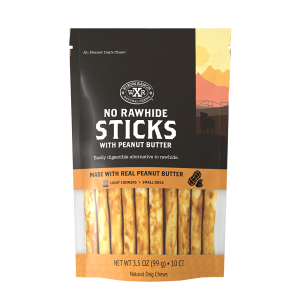 Wixom Ranch Natural Chews No Rawhide Sticks, Peanut Butter, 10 Count