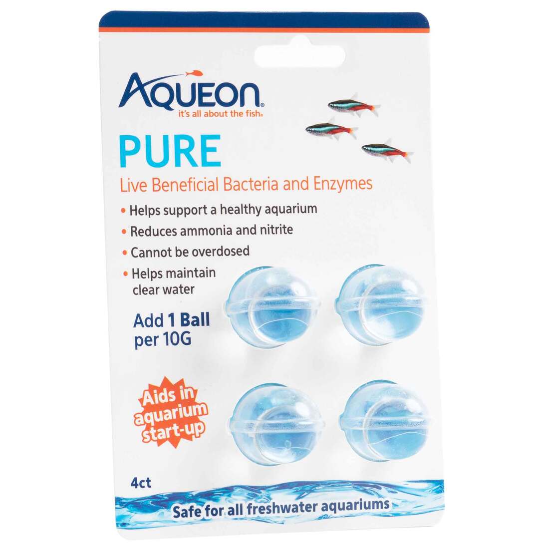 Aqueon Pure Bacteria Supplement, 10 Gallon, 4 Pack