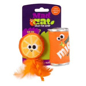 Mad Cat Orange Mice Soda Cat Toy, 2 Count