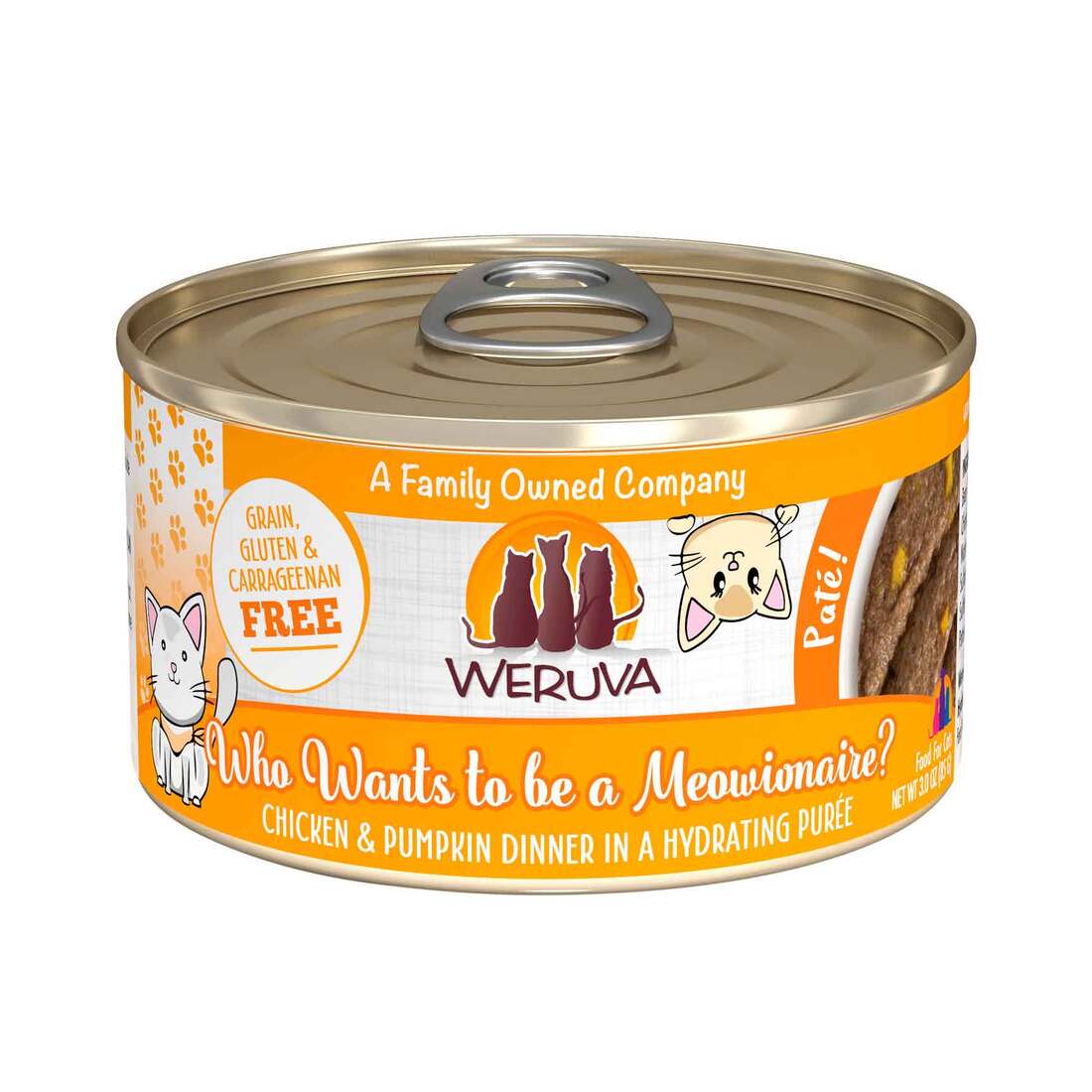 Weruva Classic Cat Pat??, Who wants to be a Meowionaire with Chicken & Pumpkin, 3 Ounce Can