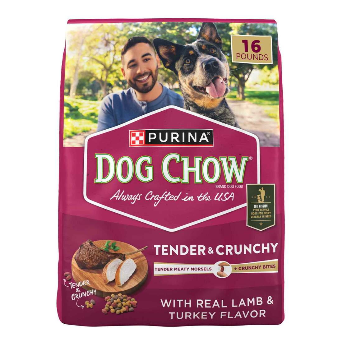 Purina Dog Chow Adult Dry Dog Food, Real Lamb and Turkey Flavor - 16 Pound Bag