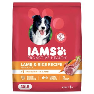 IAMS Proactive Health Minichunks Dry Dog Food with Real Lamb & Rice, 30 Pounds