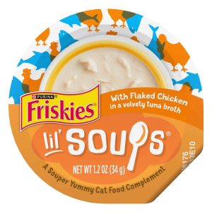 Purina Friskies Natural Lickable Wet Cat Treats, Flaked Chicken - 1.2 Ounce Tub