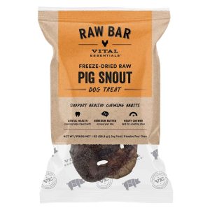 Vital Essentials Raw Bar Freeze Dried Raw Pig Snout Dog Treat, 1 Ounce
