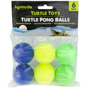 Komodo Turtle Pong Balls, Assorted, 6 Count