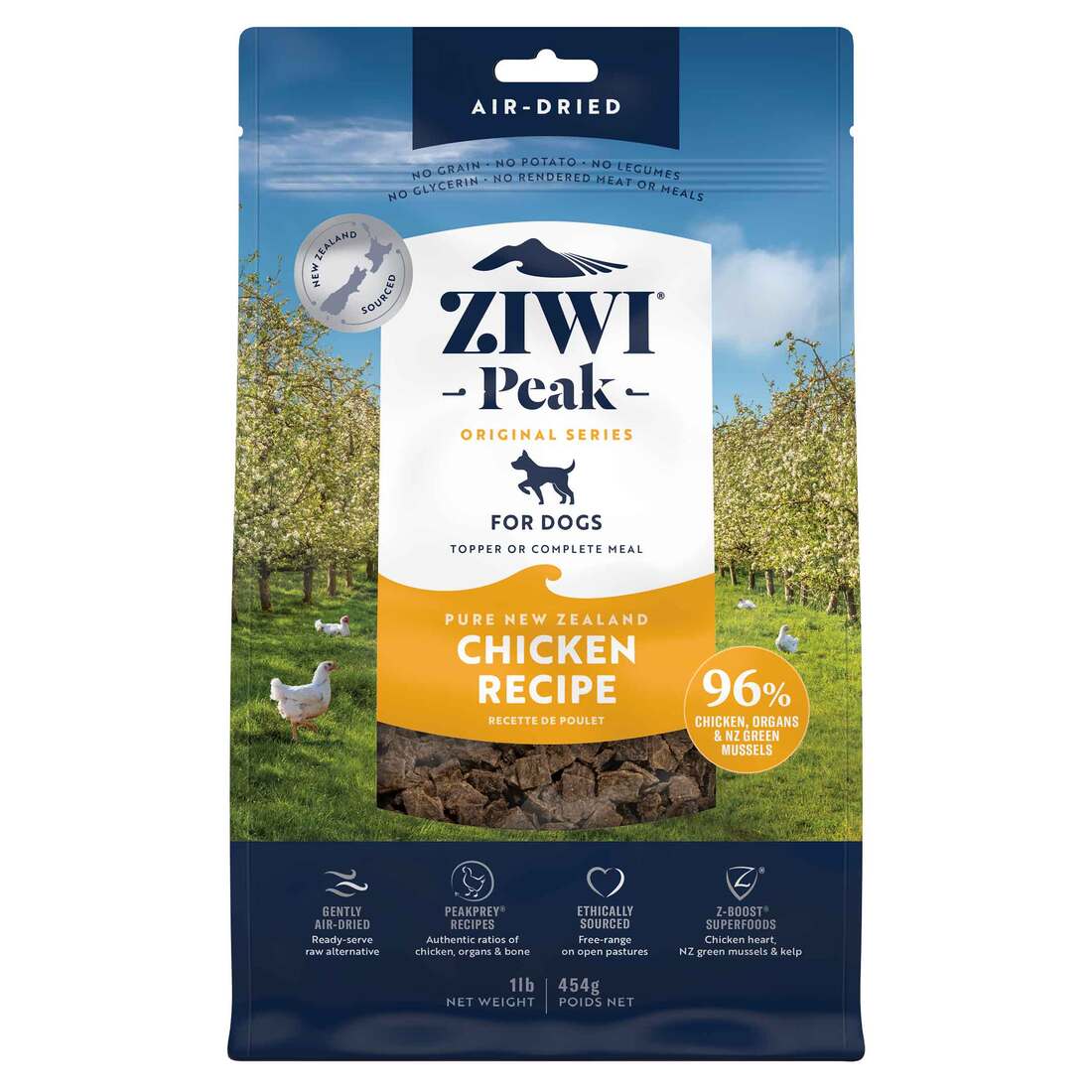 Ziwi Peak Air-Dried Dry Dog Food, Chicken Recipe, 16 Ounces