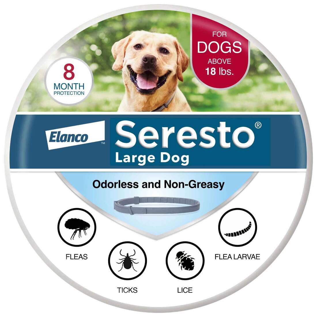 Seresto Large Dog Vet-Recommended Flea & Tick Treatment & Prevention Collar for Dogs Over 18 lbs. |