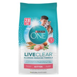 Purine ONE LiveClear Allergen-Reducing Dry Kitten Food Formula With Real Chicken - 2.8 Pound Bag