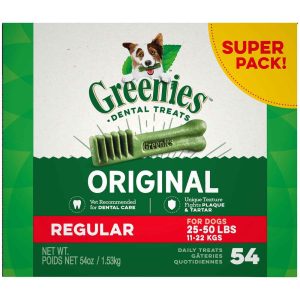 GREENIES Original Regular Natural Dental Care Dog Treats, 54 Ounce Pack (54 Treats)