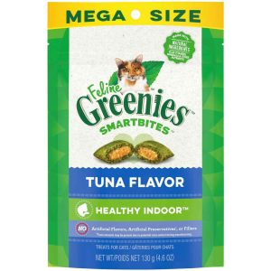 Feline Greenies Smartbites Hairball Control Tuna Flavor Treats for Cats