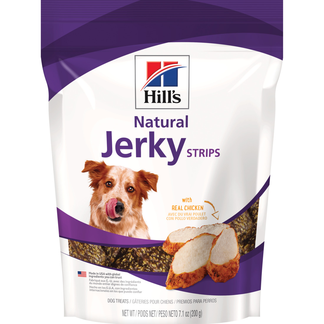 Hill's Natural Jerky Strips Dog Treats, Real Chicken, 7.1 Ounce Stand-up Resealable Pouch