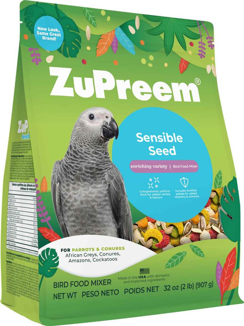 Zupreem Sensible Seed Parrot And Conure Bird Food, 2 Pounds