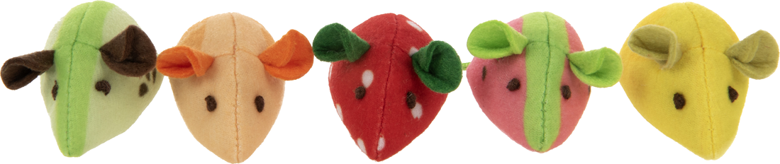 SmartyKat Skitter Slices Plush Catnip Mice Cat Toys, Set of 5