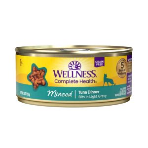 Wellness Complete Health Grain Free Adult Natural Minced Wet Cat Food, Tuna Entr??e, 5.5 Ounces