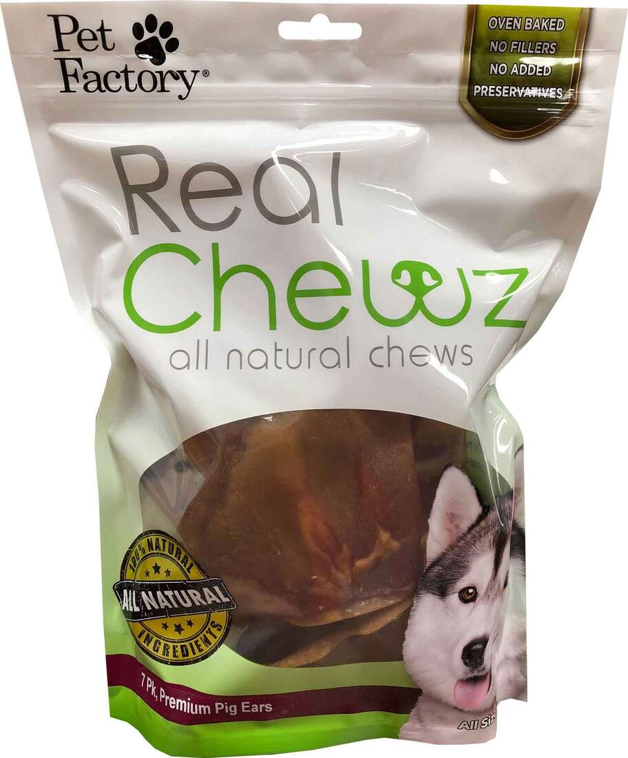 Pet Factory Real Chewz, Premium Pig Ears (7 pack)