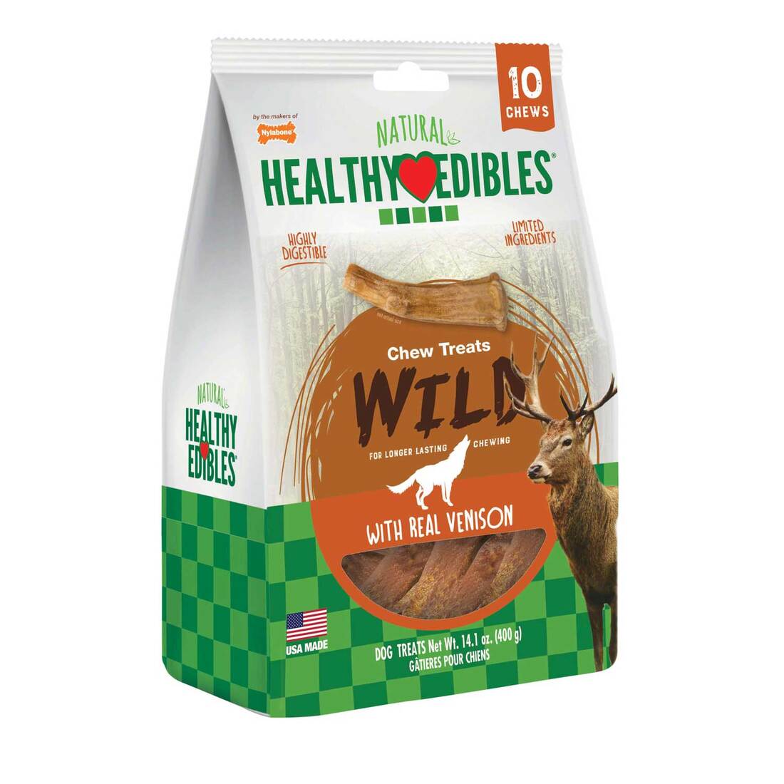 Nylabone Edibles Venison Antler Medium 10 Count